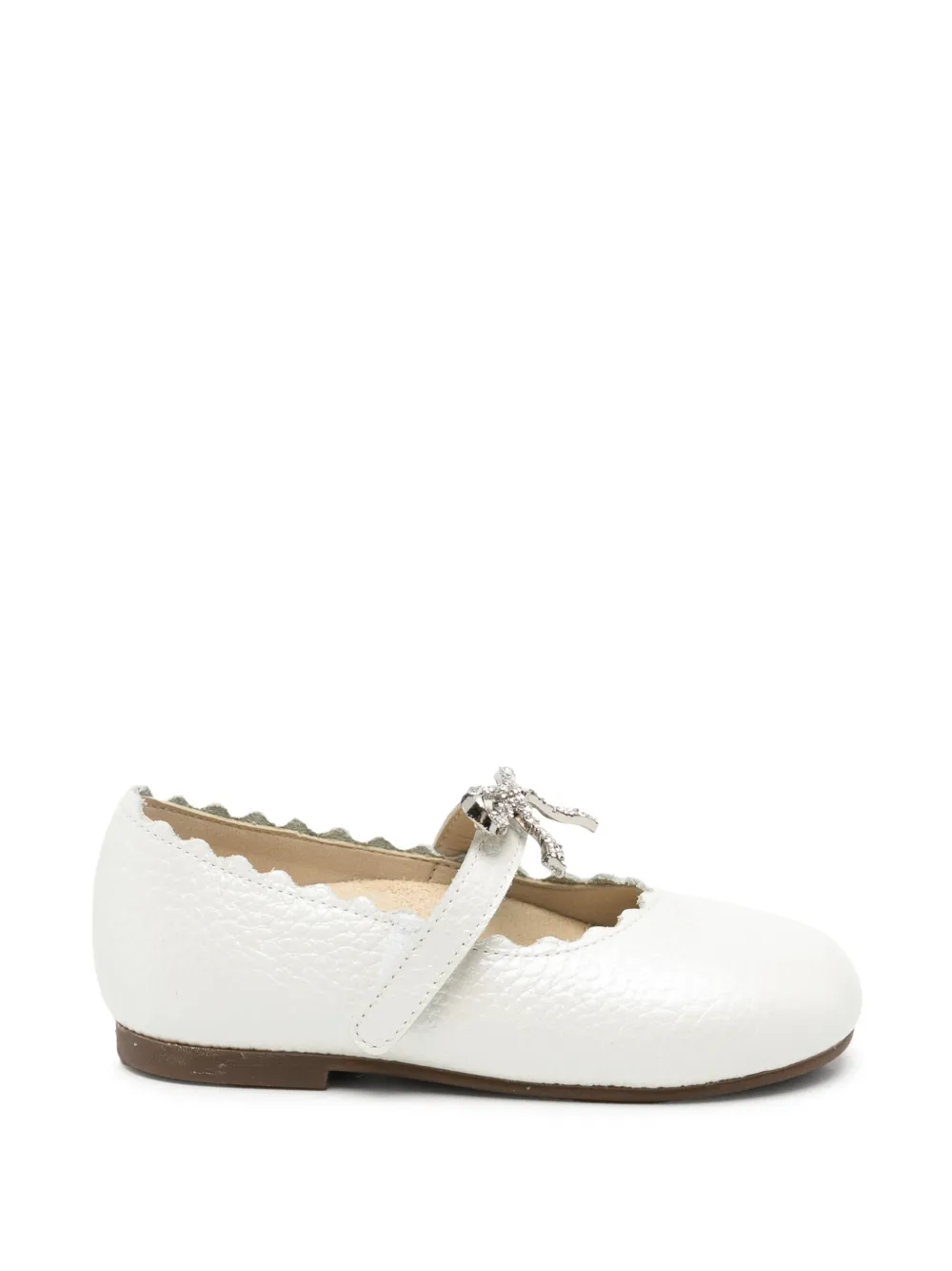 BabyWalker bow-detail scalloped ballet flats Wit