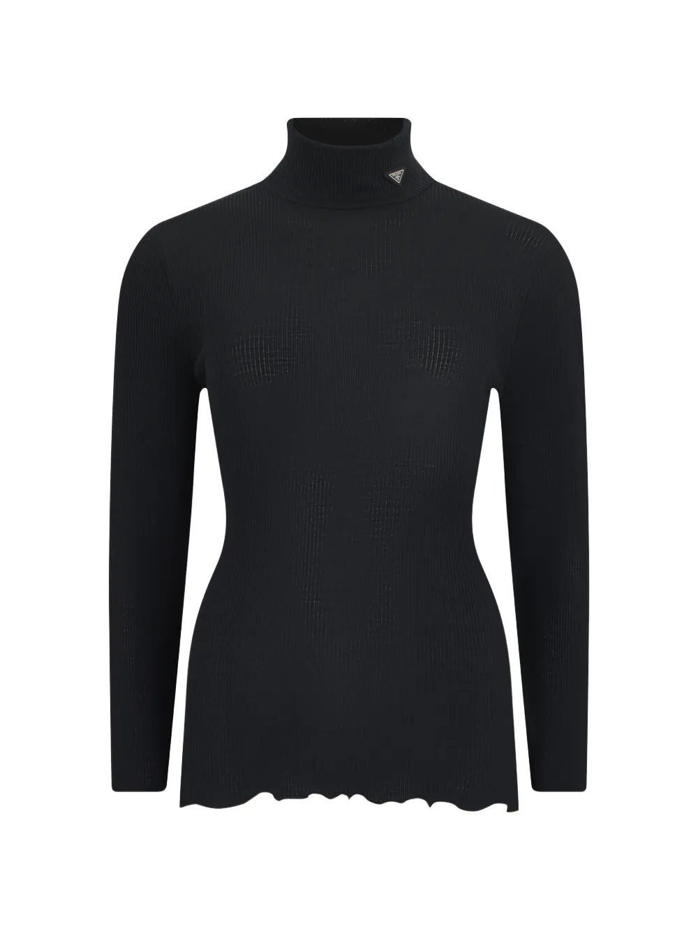 Prada Emaillierter Pullover mit Triangel-Logo - Schwarz