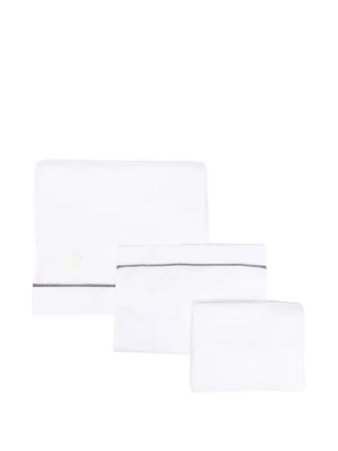 Colorichiari embroidered flower-detail bedding set of three pieces