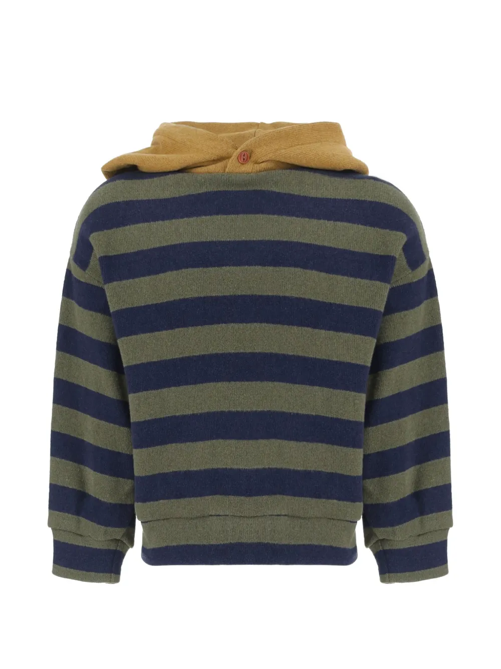 1+ In The Family striped button-detail hoodie - Verde