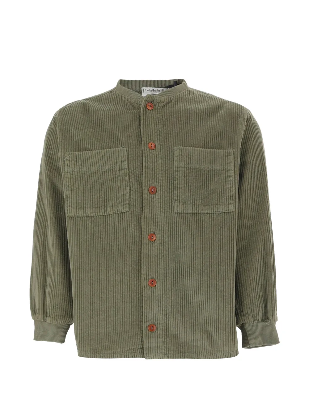 1+ In The Family corduroy-textured patch-pocket shirt - Grün