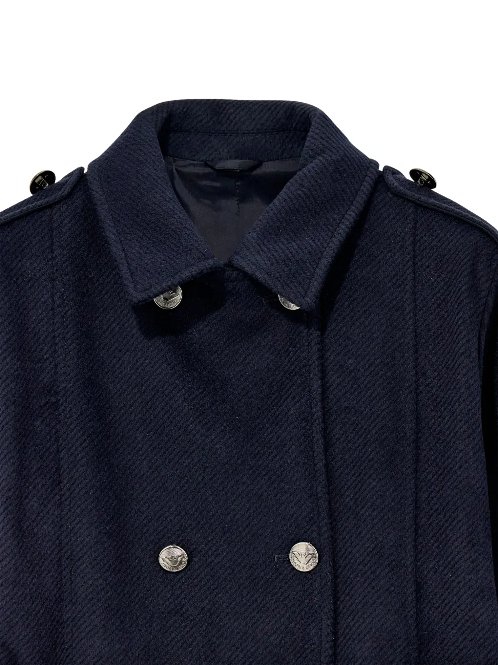 Emporio Armani Kids Jas met dubbele rij knopen Blauw