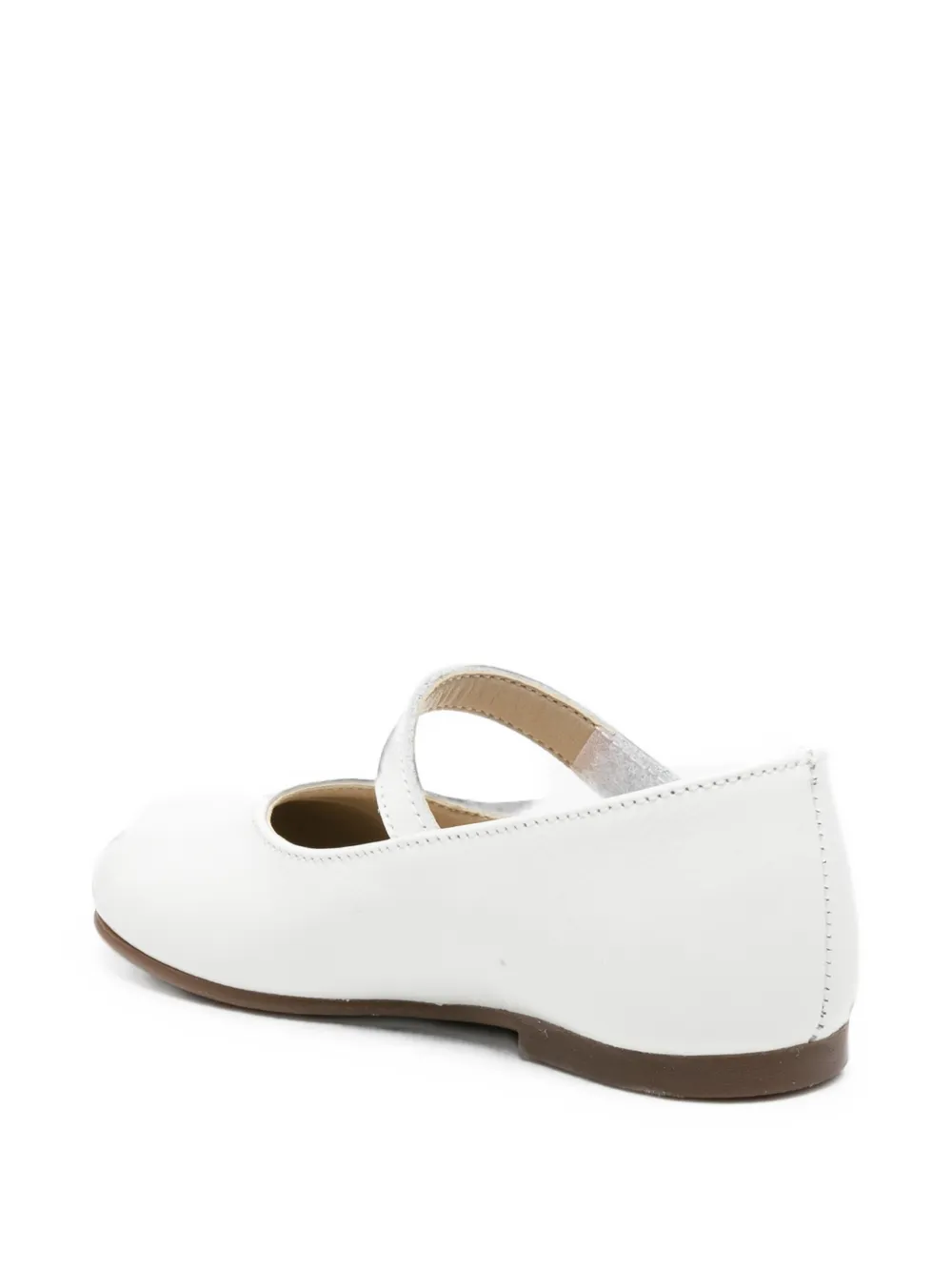 BabyWalker Leren ballerina's met kristallen Wit
