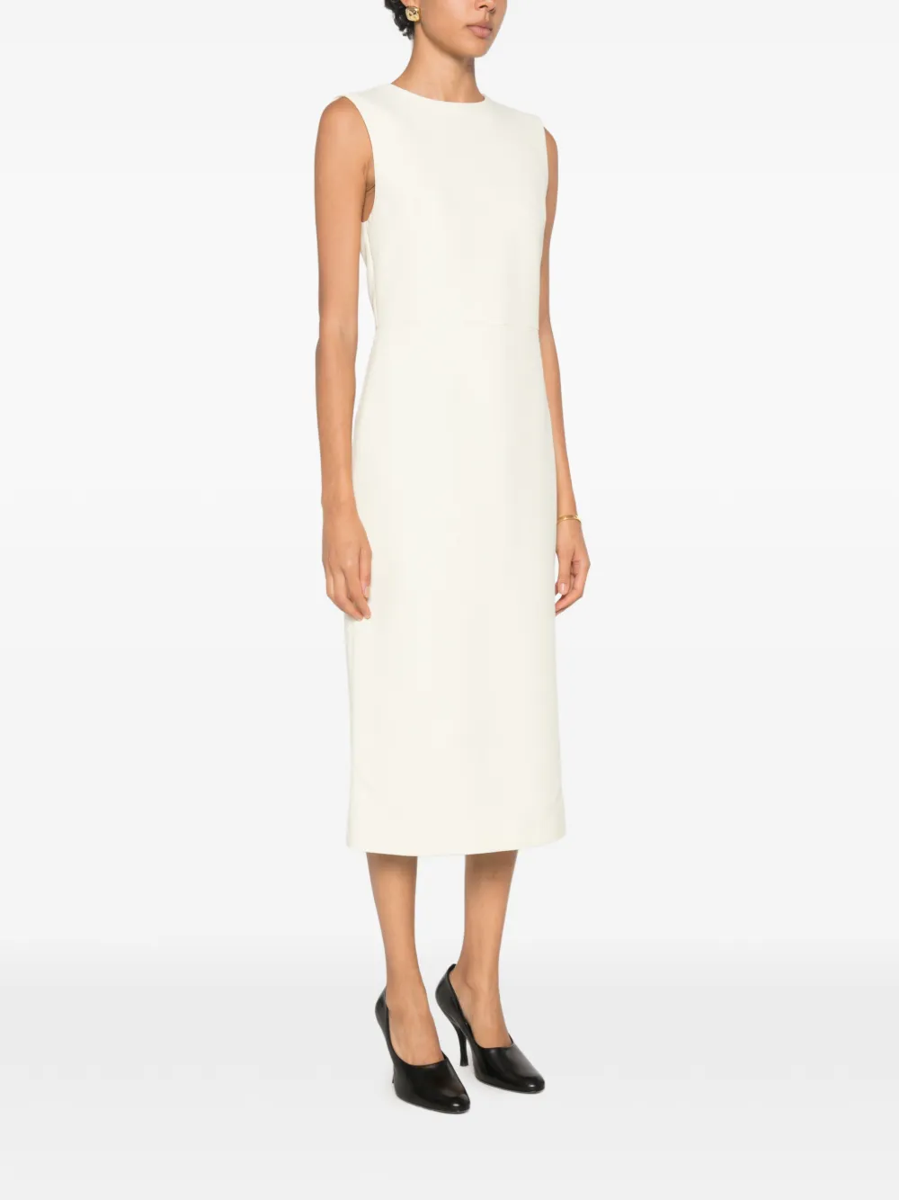 Liviana Conti Mouwloze midi-jurk Beige