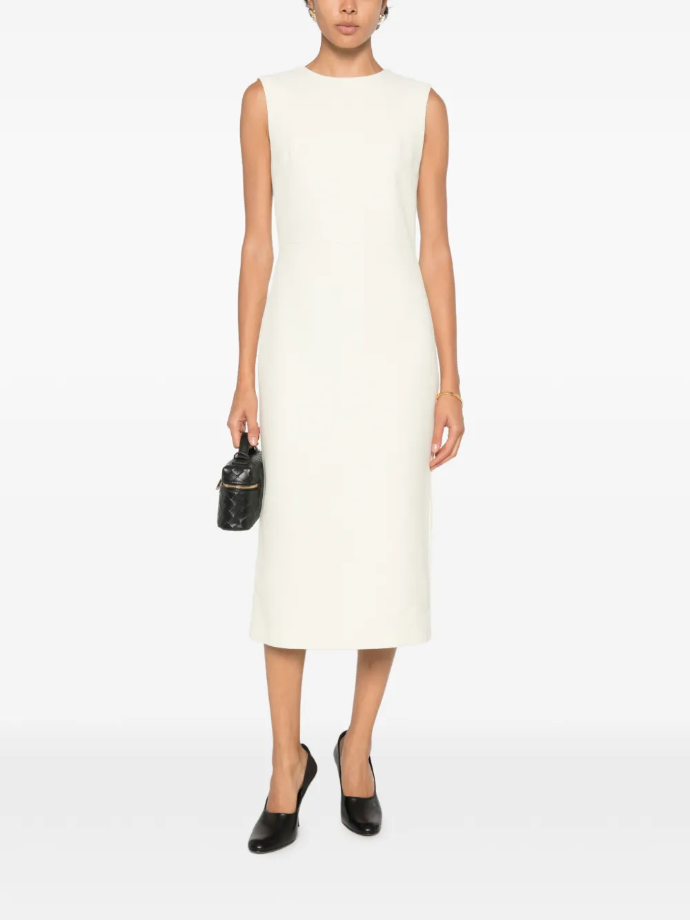 Liviana Conti Mouwloze midi-jurk Beige