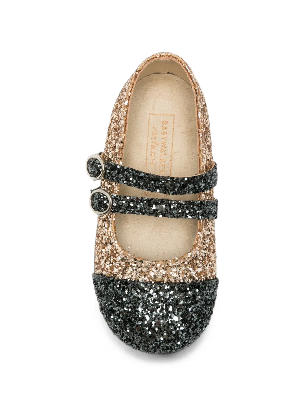 BabyWalker glitter-embellished Mary Jane ballet flats Goud