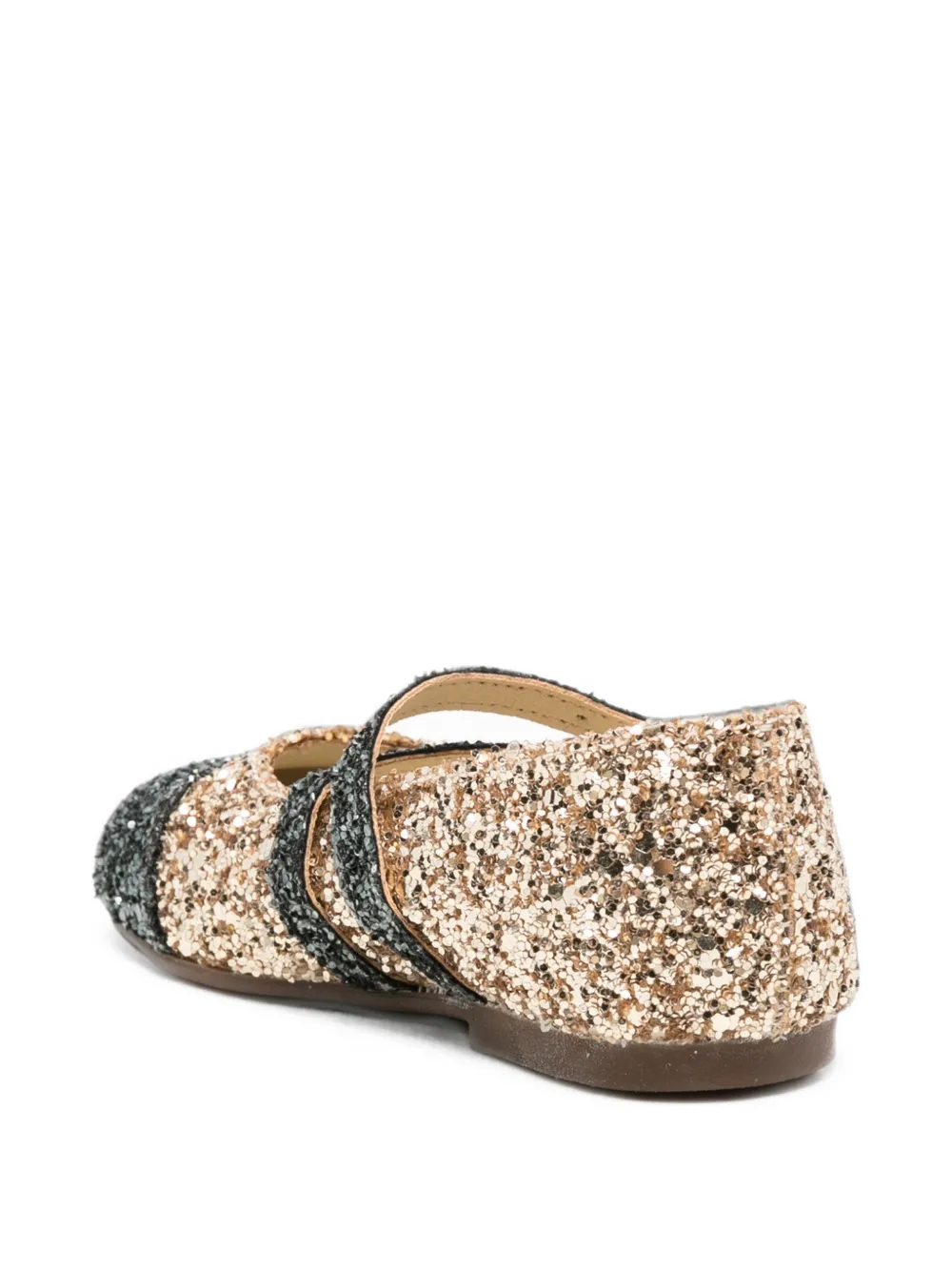 BabyWalker glitter-embellished Mary Jane ballet flats Goud