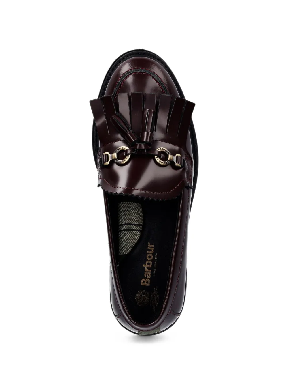 Barbour Ava tassel kiltie loafers Rood