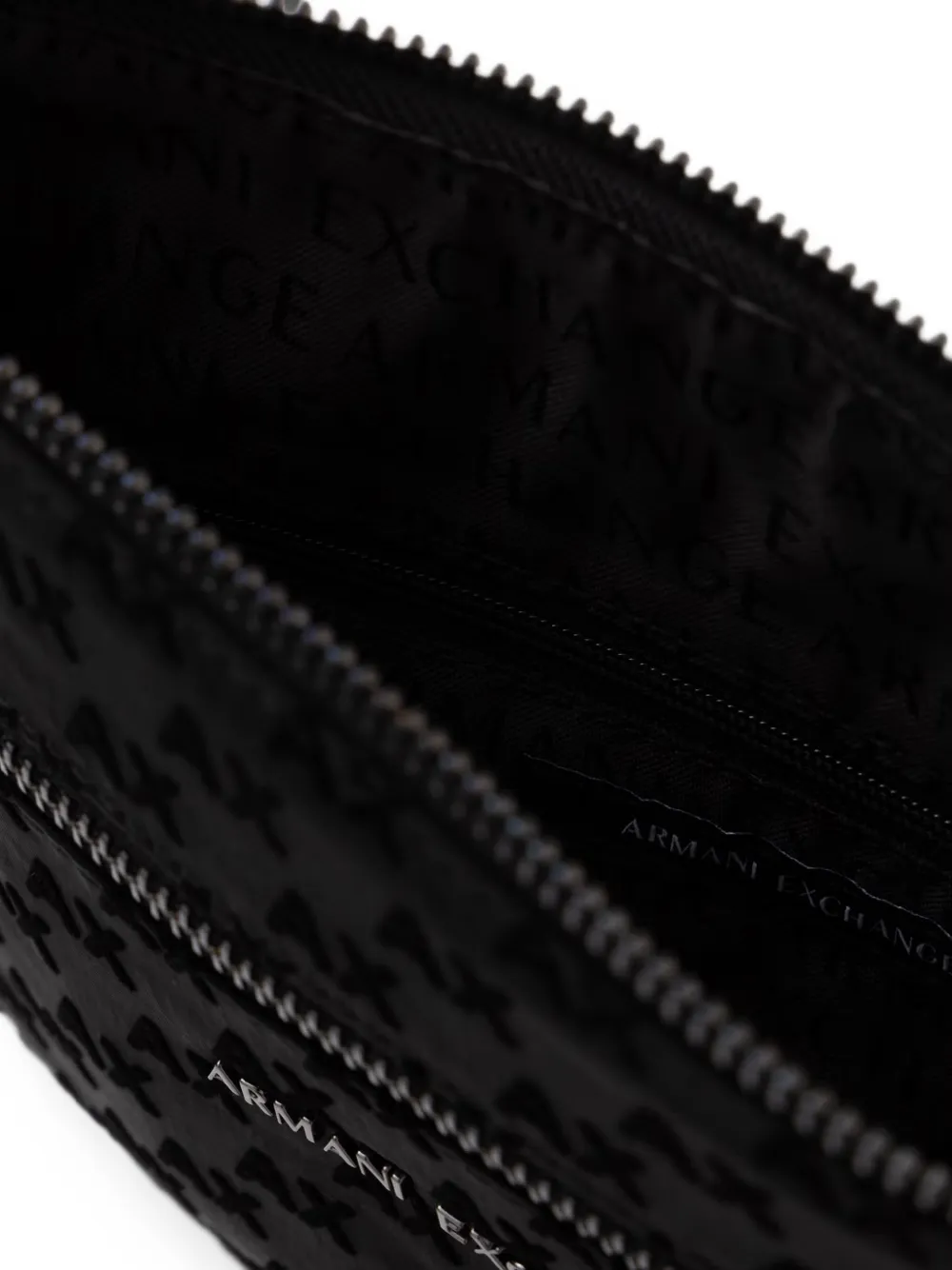 Armani Exchange Messengertas met logopatroon Zwart