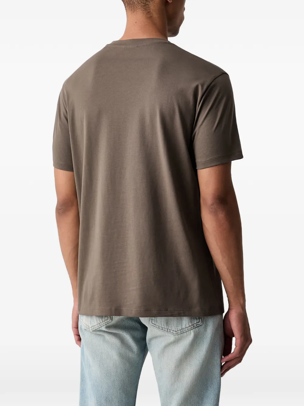 Armani Exchange T-shirt met logo-reliëf Bruin