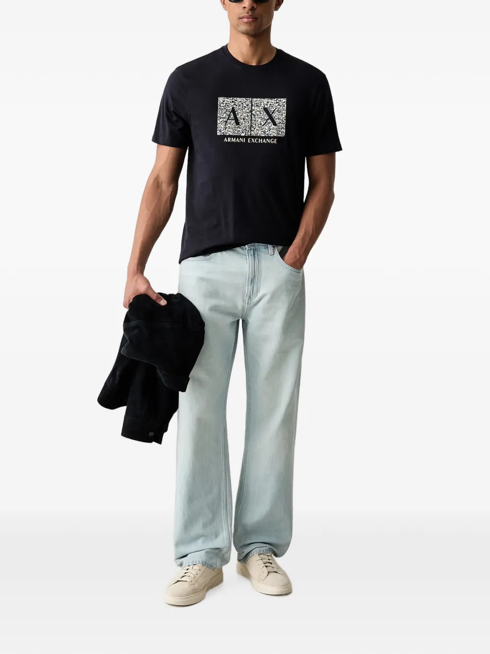Armani Exchange T-shirt met logoprint Zwart