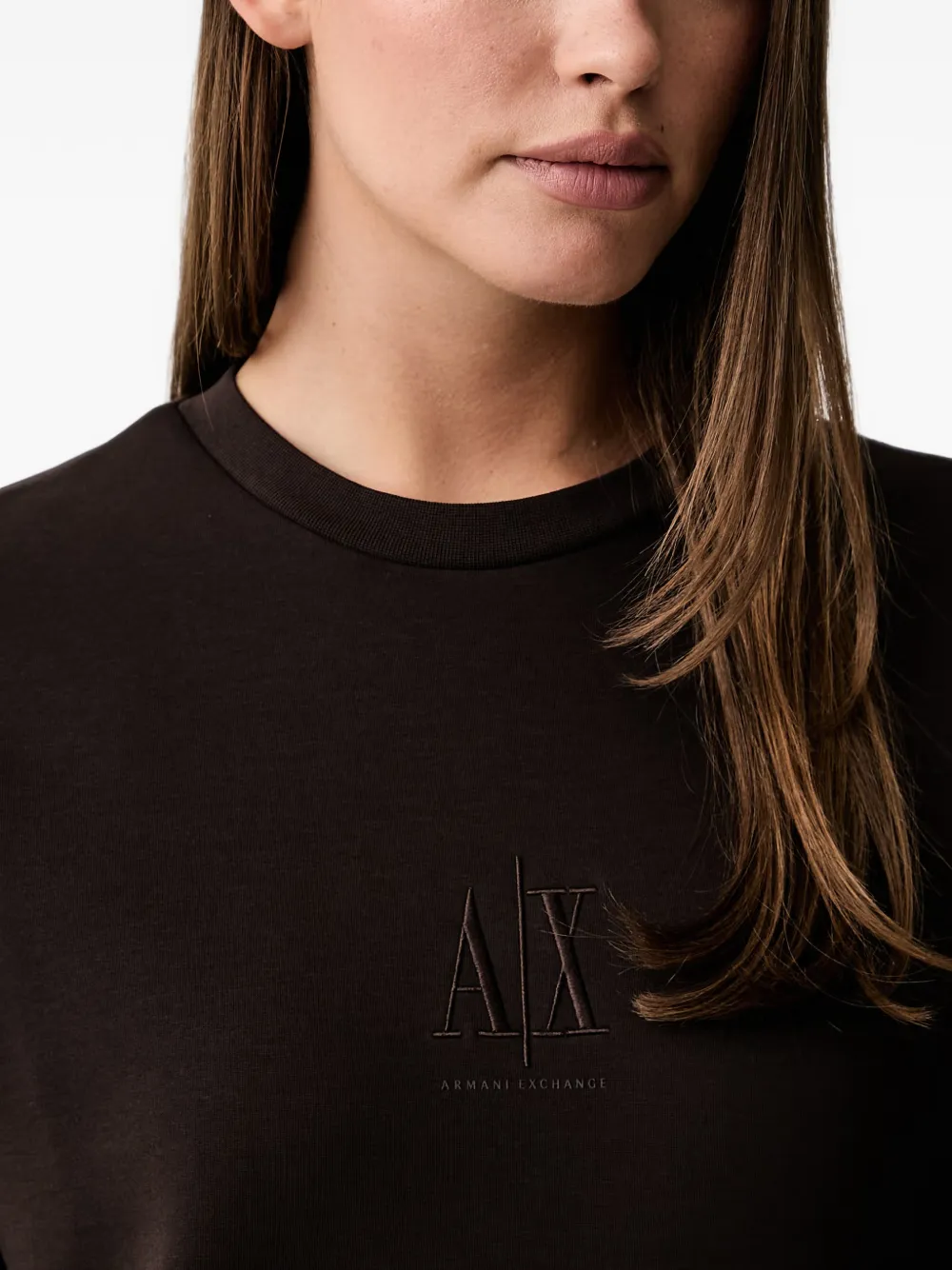 Armani Exchange Sweater met geborduurd logo Bruin
