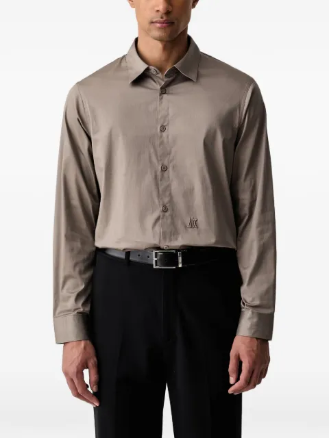 Armani Exchange logo-embroidered poplin shirt