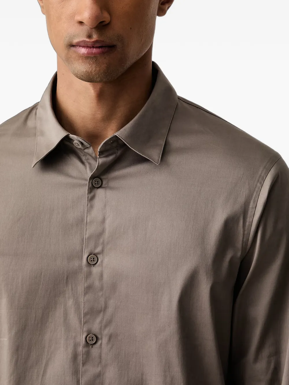 Armani Exchange Overhemd met geborduurd logo Bruin