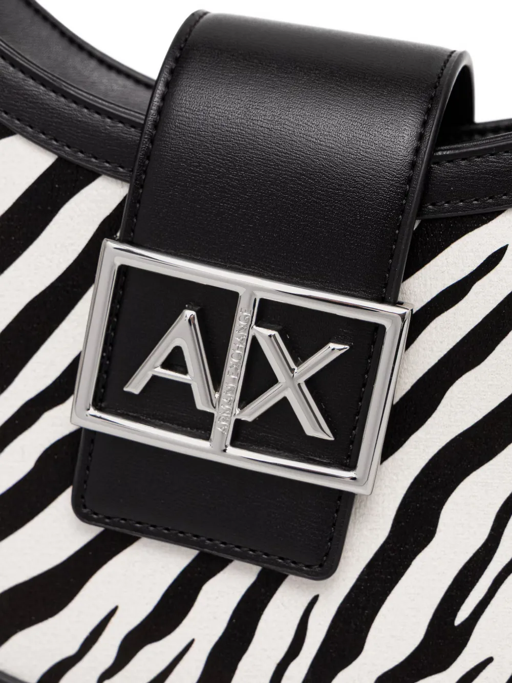 Armani Exchange zebra-print shoulder bag Zwart