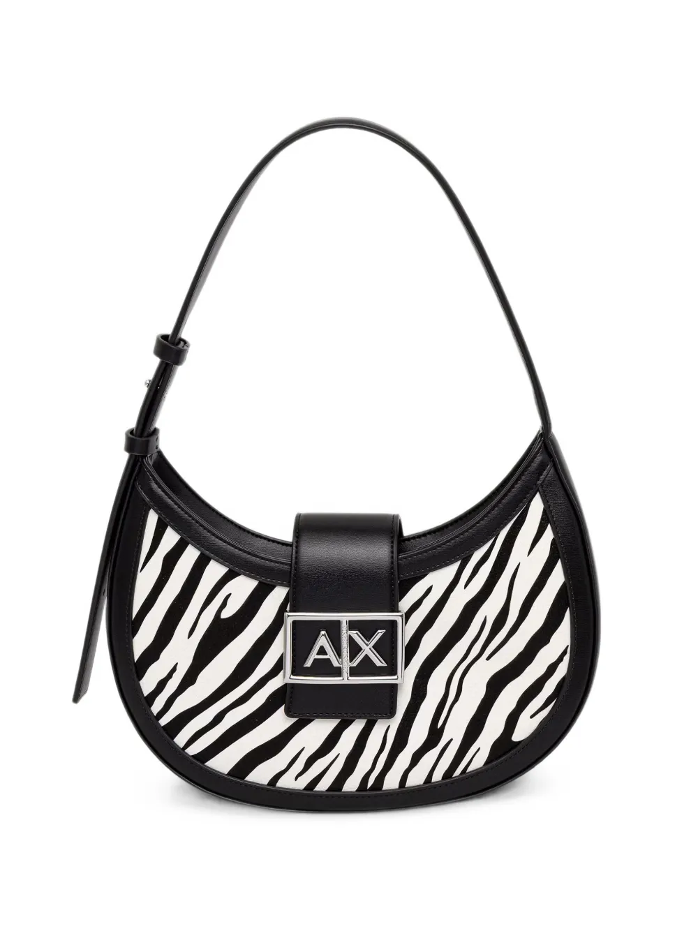 Armani Exchange zebra-print shoulder bag - Nero