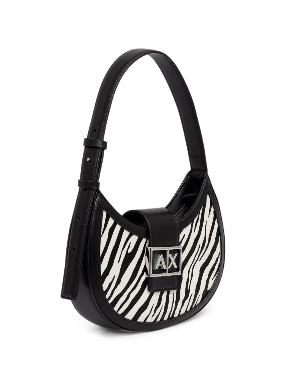Armani Exchange zebra-print shoulder bag Zwart