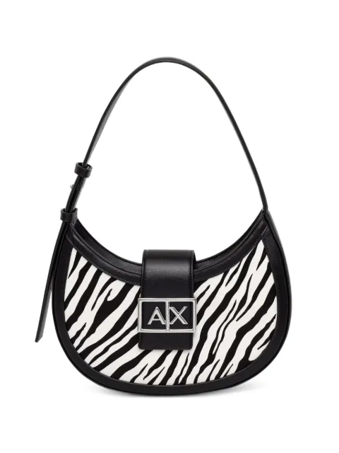 Armani Exchange bolsa de hombro con estampado de cebra