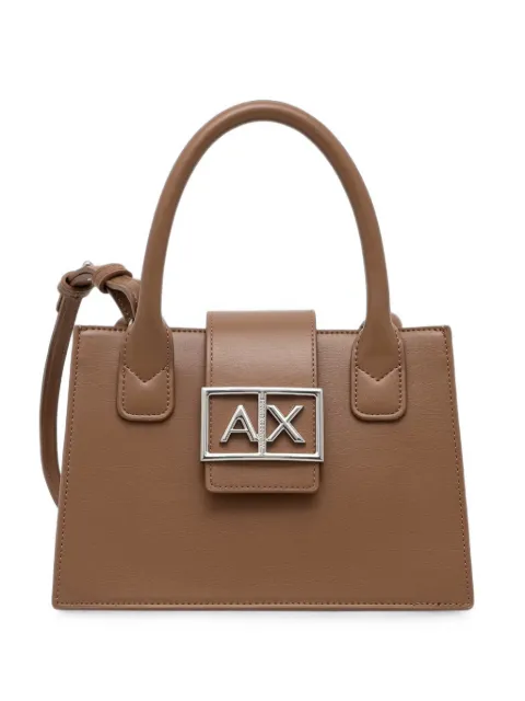 Armani Exchange logo-plaque top-handle tote bag