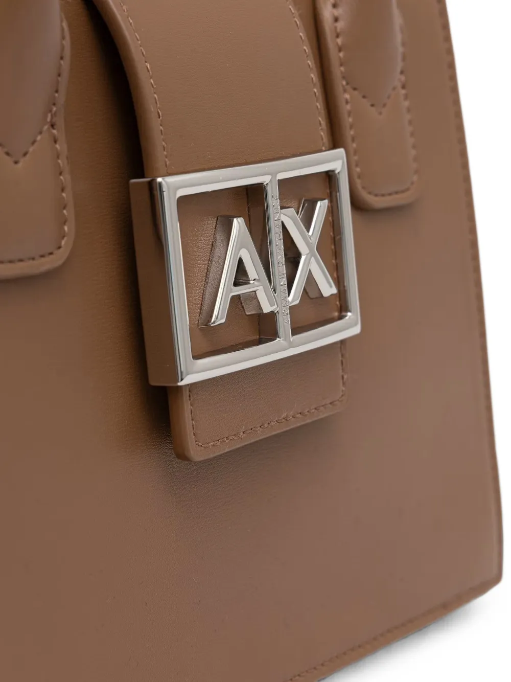 Armani Exchange Shopper met handvat en logoplakkaat Bruin