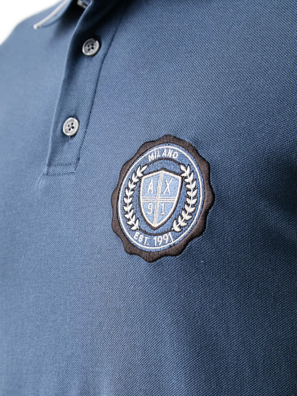 Armani Exchange Poloshirt met logopatch en afwerking Blauw