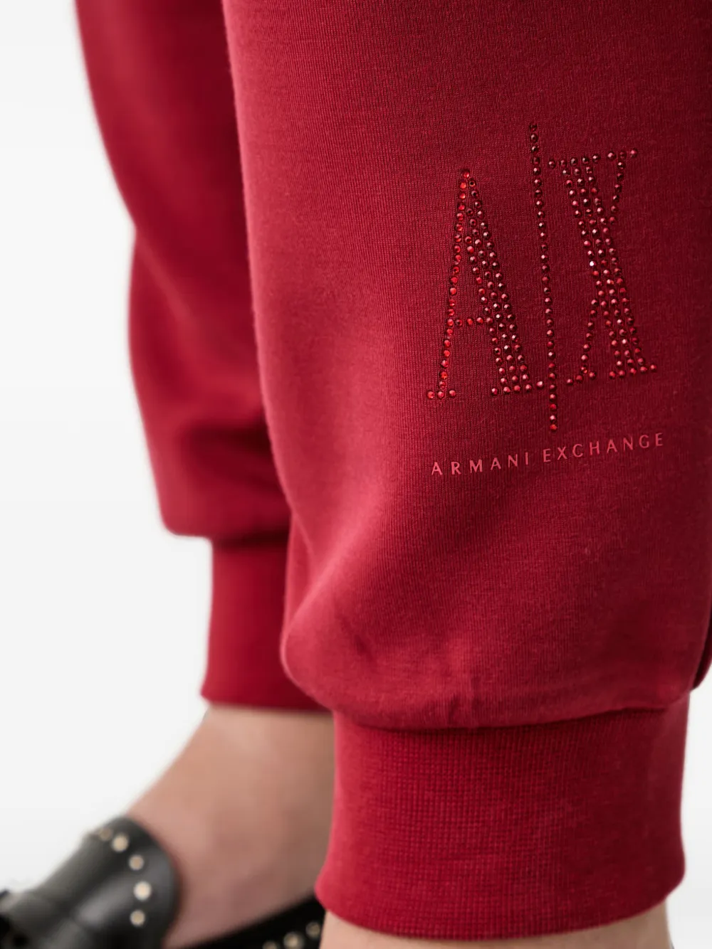Armani Exchange Trainingsbroek verfraaid met logo en trekkoord Rood