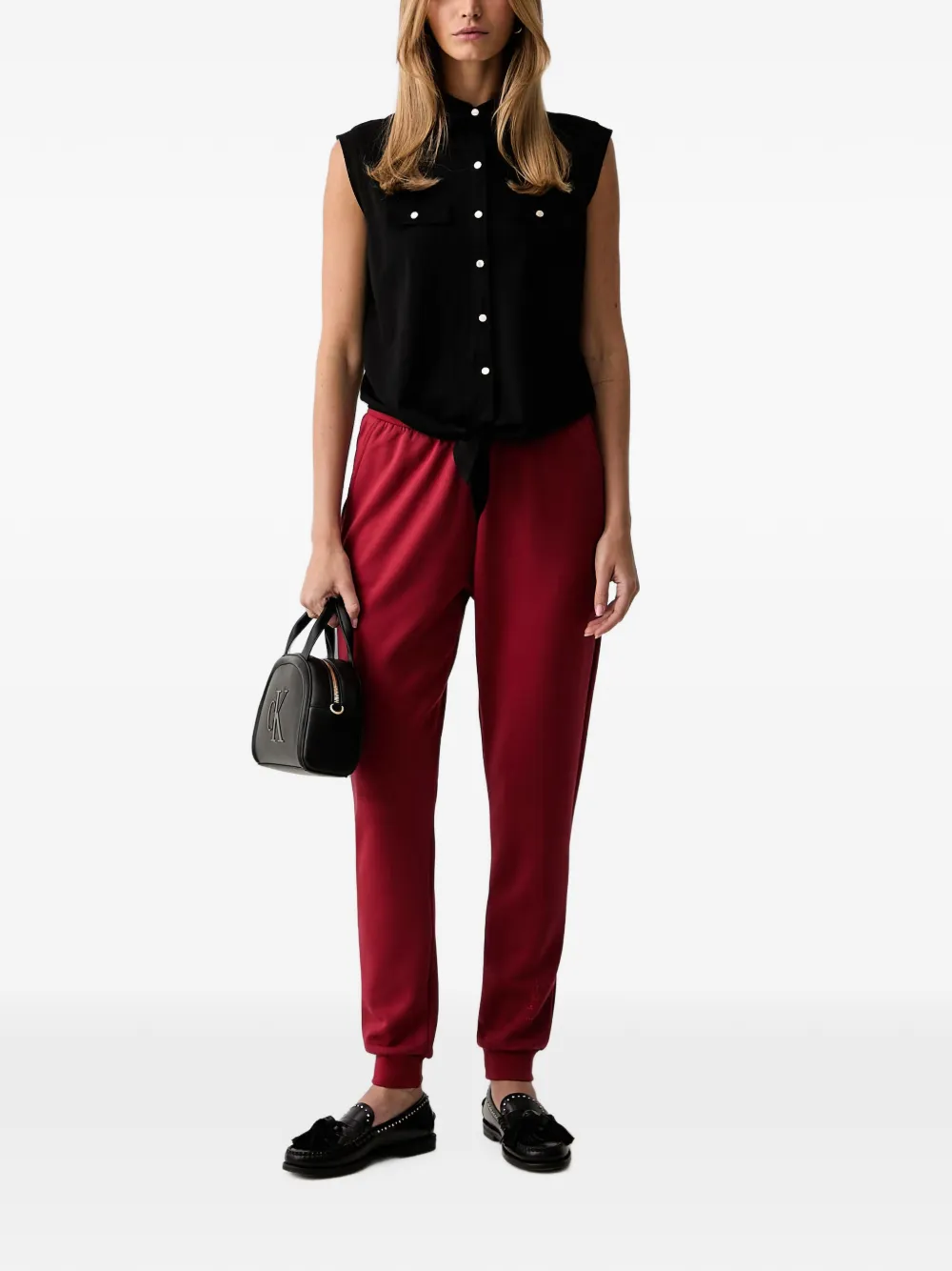 Armani Exchange Trainingsbroek verfraaid met logo en trekkoord Rood