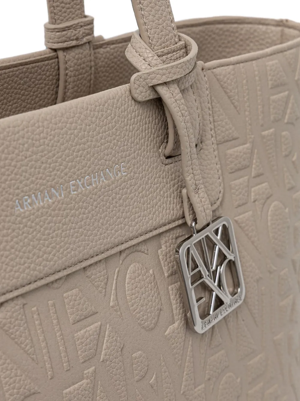Armani Exchange Schoudertas met logo-reliëf Beige