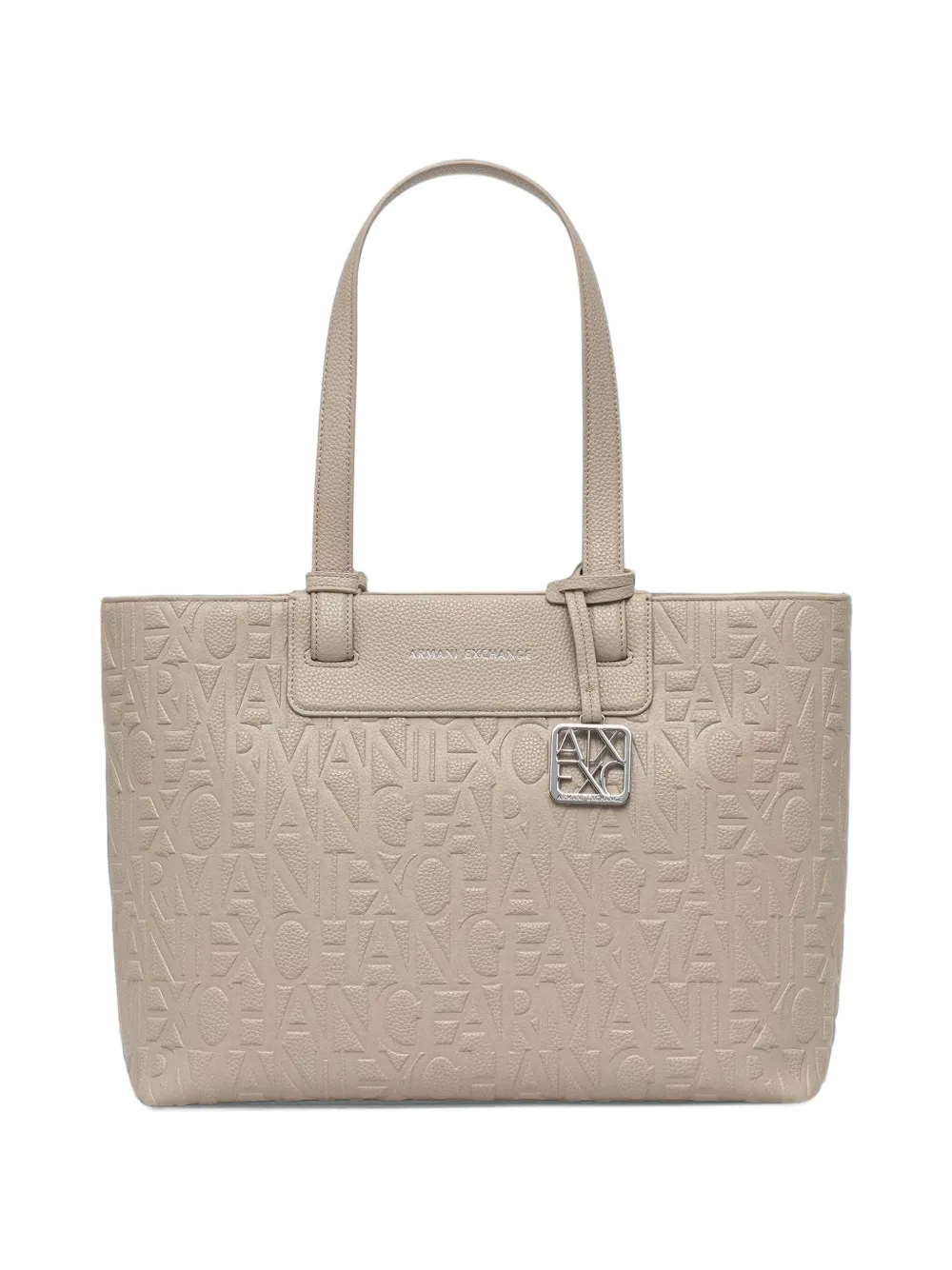 Armani Exchange logo-embossed grained tote bag - Toni neutri