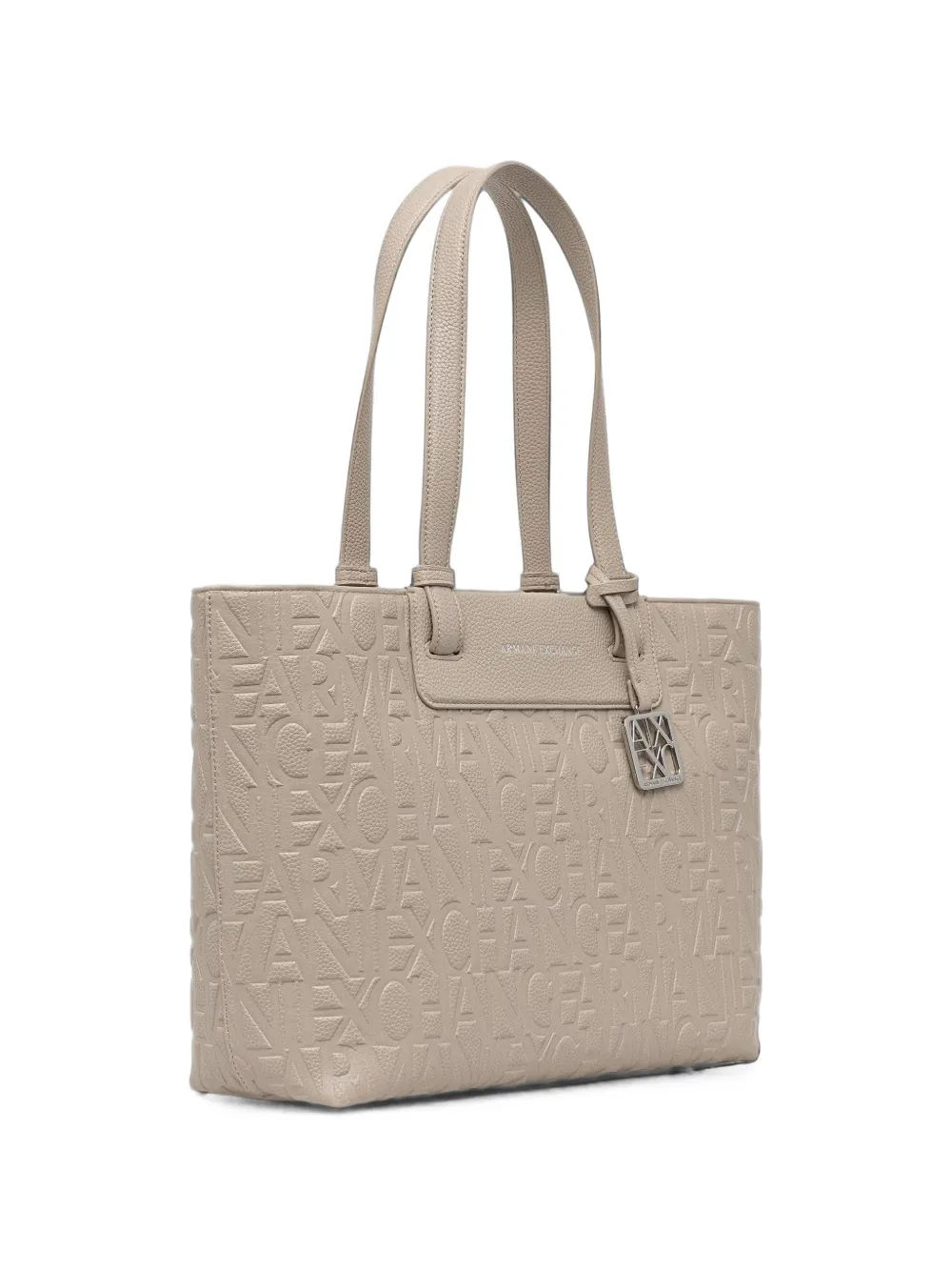 Armani Exchange Schoudertas met logo-reliëf Beige