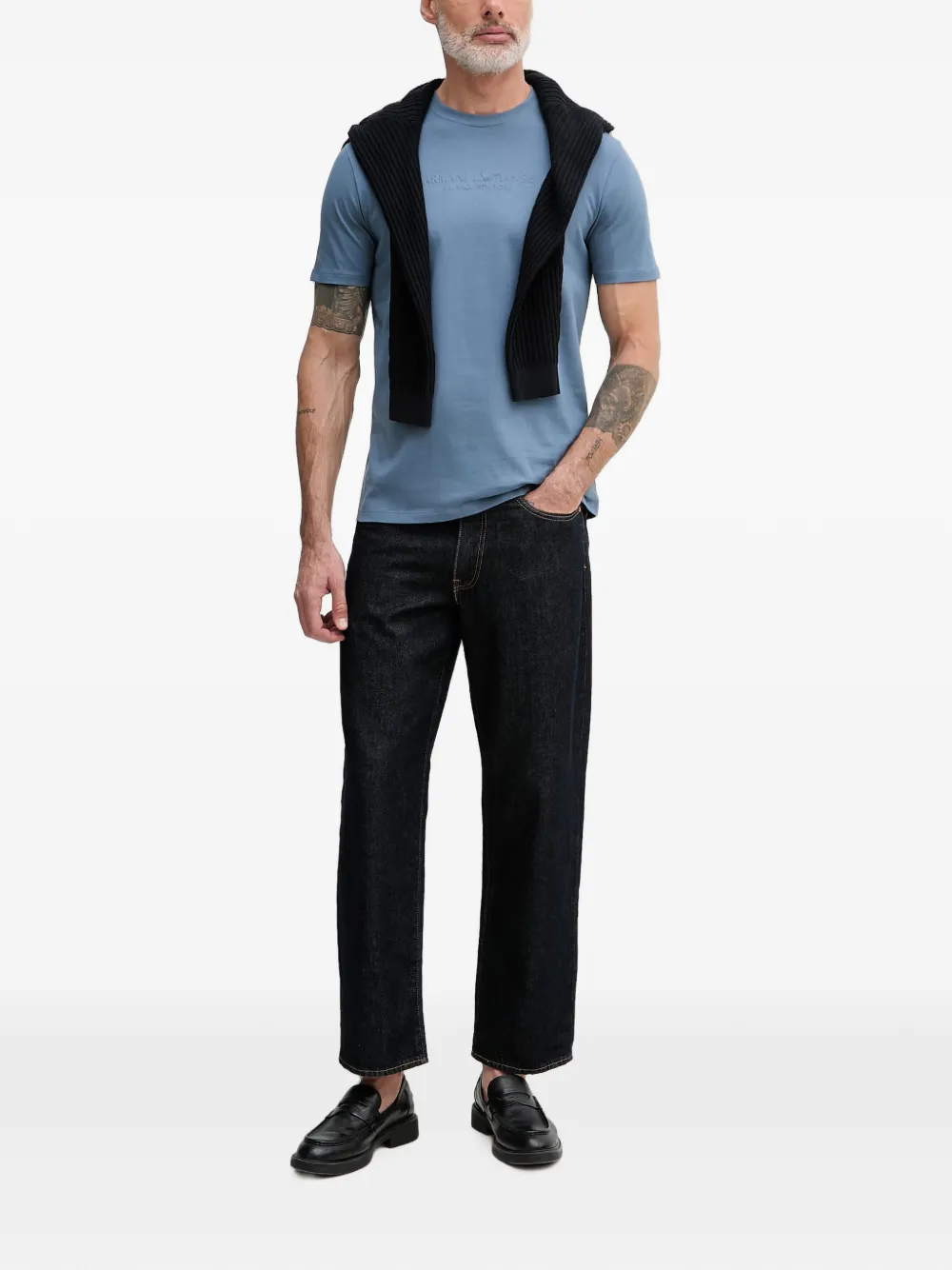 Armani Exchange T-shirt met logoprint Blauw