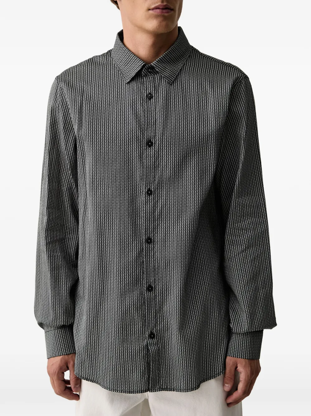 Armani Exchange Overhemd met logoprint Zwart