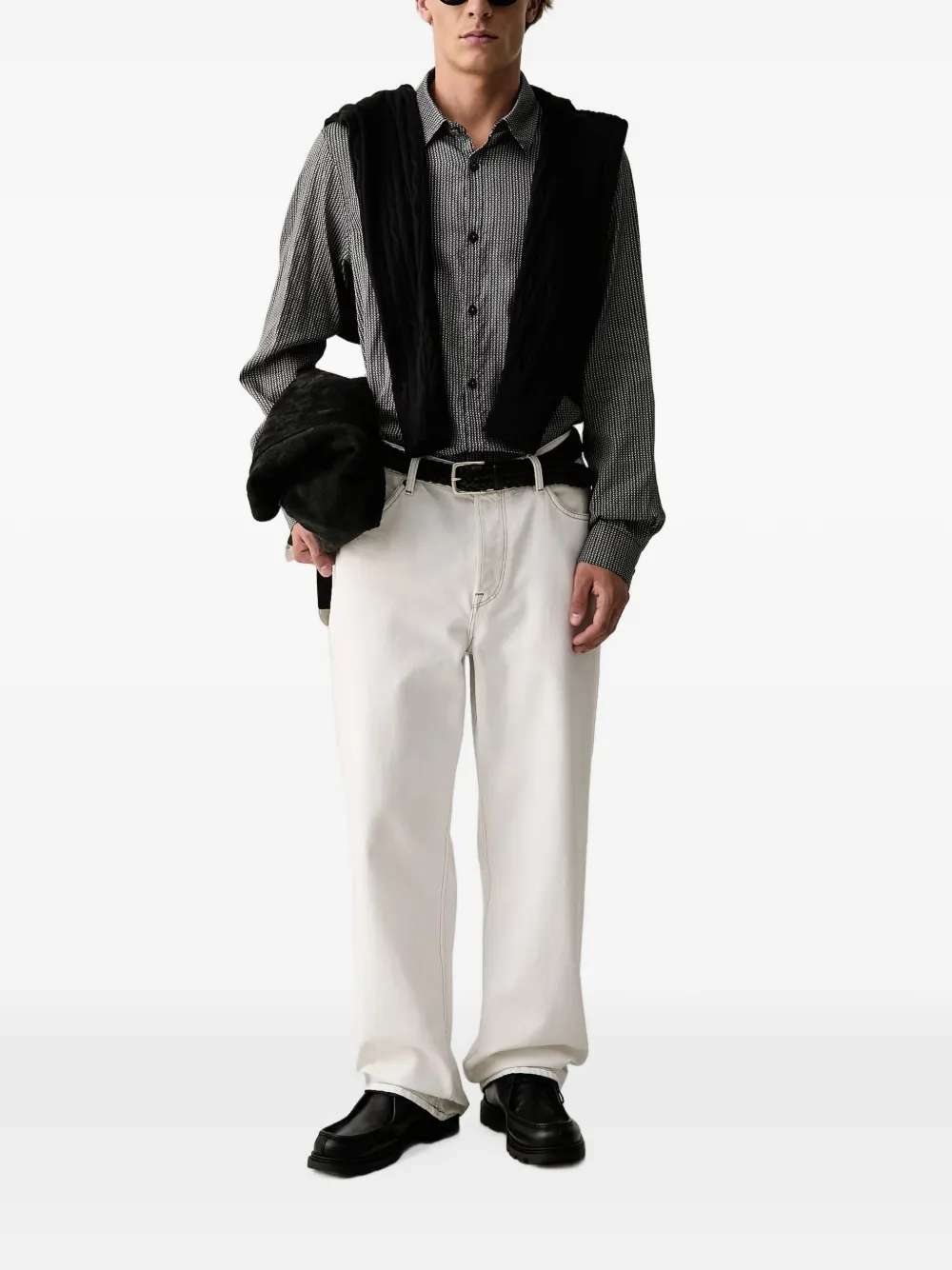 Armani Exchange Overhemd met logoprint Zwart
