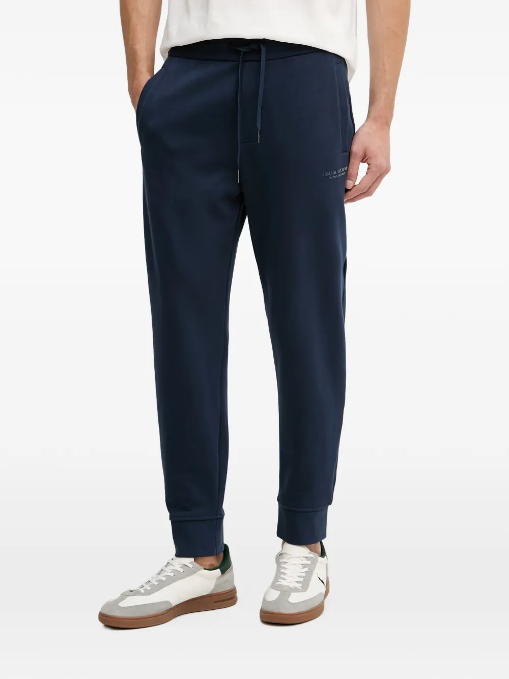 Armani Exchange drawstring logo-print track pants - Blu