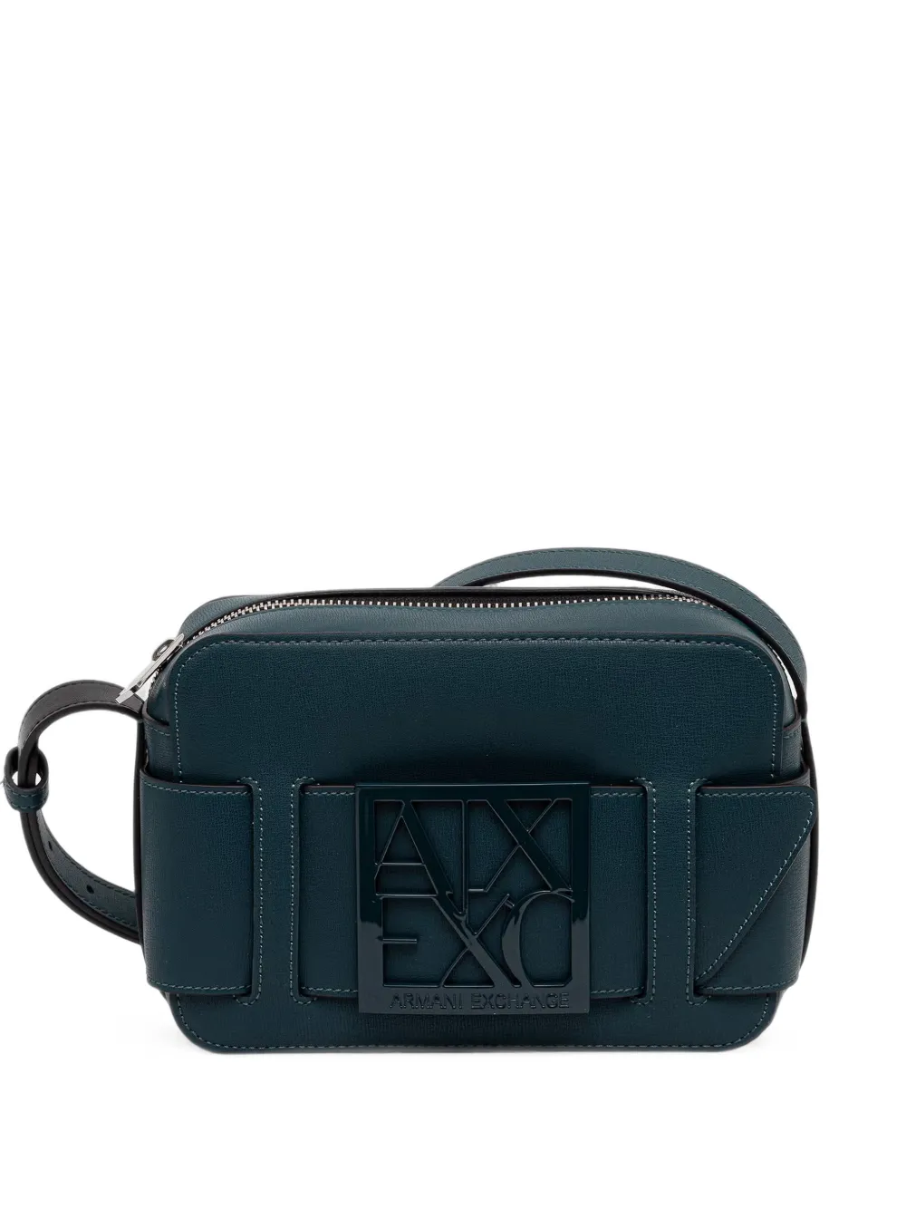 Armani Exchange logo-plaque shoulder bag - Verde