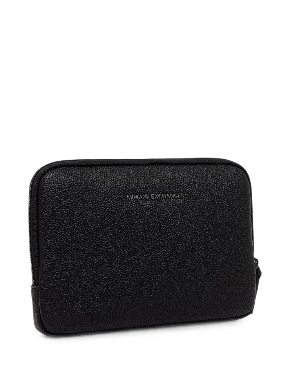 Armani Exchange pebbled clutch bag Zwart