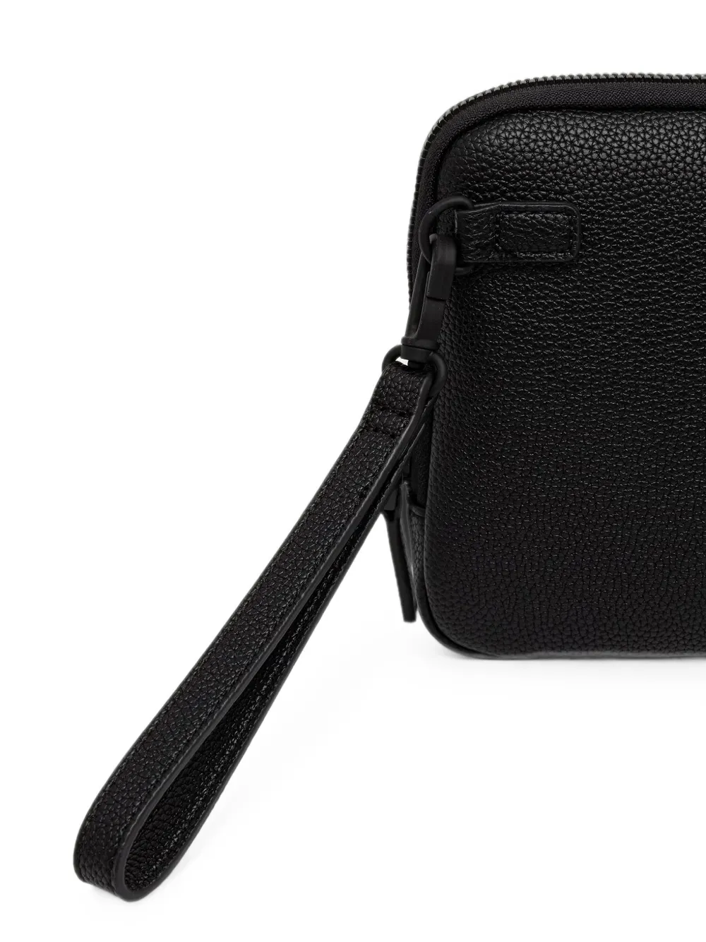 Armani Exchange pebbled clutch bag Zwart