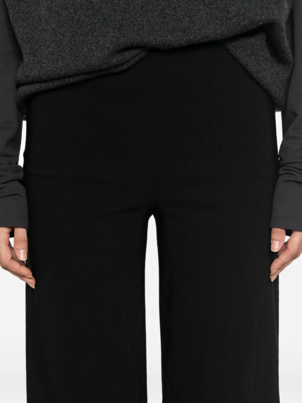Liviana Conti Cropped broek met wijde broeken Zwart