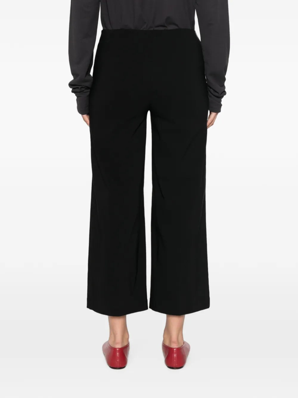 Liviana Conti Cropped broek met wijde broeken Zwart