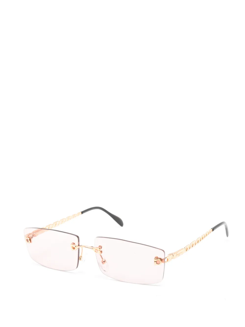 Ferragamo Pre-Owned Zonnebril met rechthoekig montuur Goud