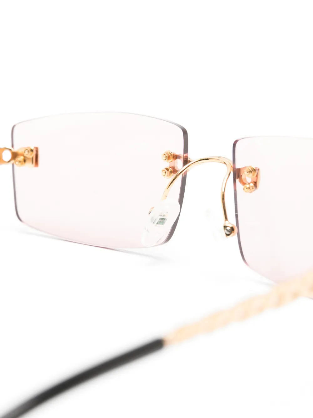 Ferragamo Pre-Owned Zonnebril met rechthoekig montuur Goud