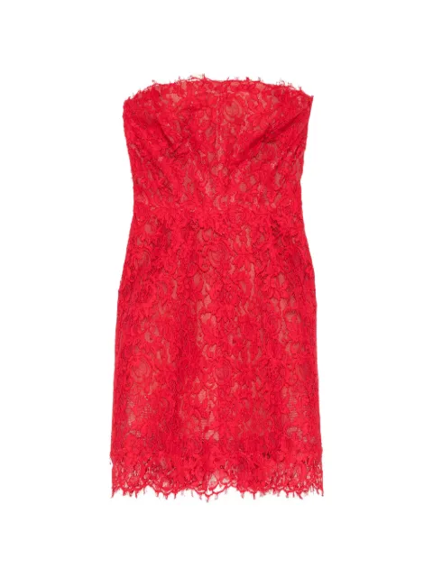 Monique Lhuillier strapless lace-embroidered dress