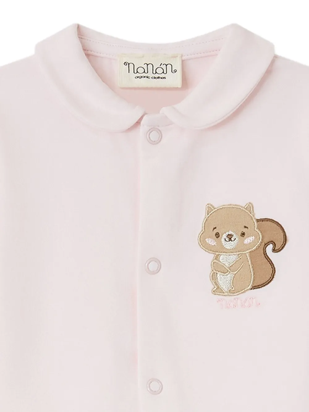NANAN Pyjama met Peter Pan-kraag en eekhoornpatch Roze