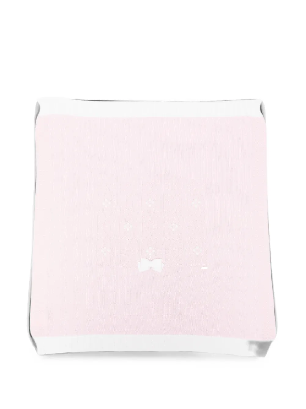 Colorichiari bow-detail cable-knit blanket - Rosa