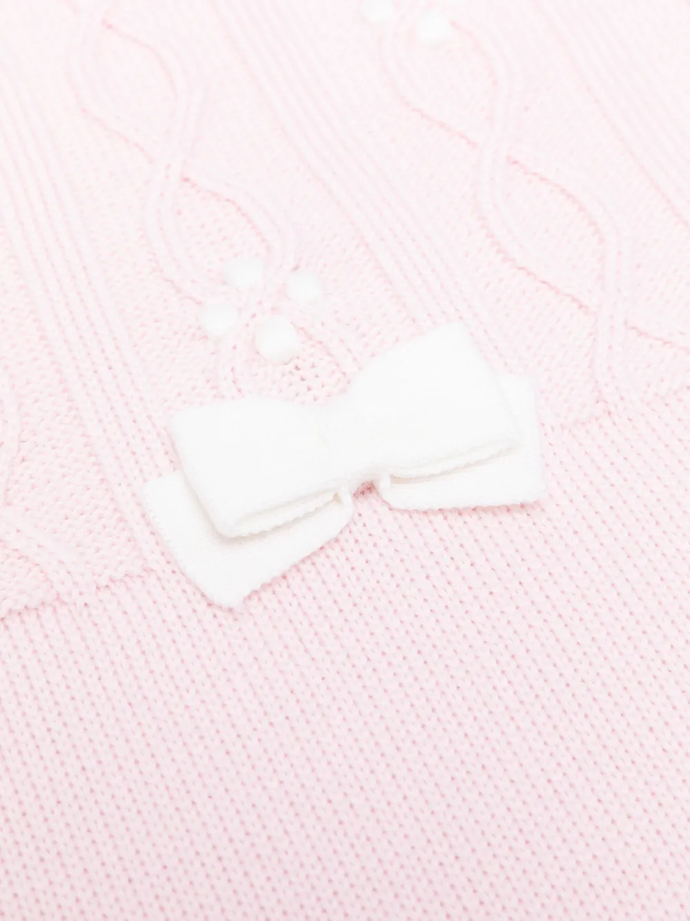 Colorichiari Kabelgebreide deken met strikdetail Roze