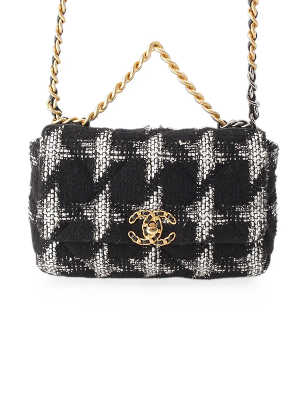 CHANEL Pre-Owned 2021-2026 Medium Tweed 19 Flap satchel - Nero