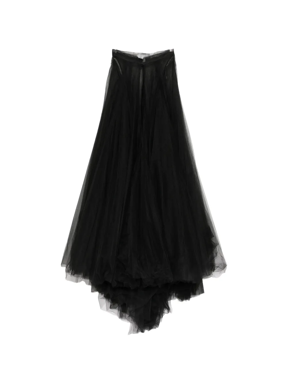 Monique Lhuillier illusion tulle overlay skirt - Schwarz