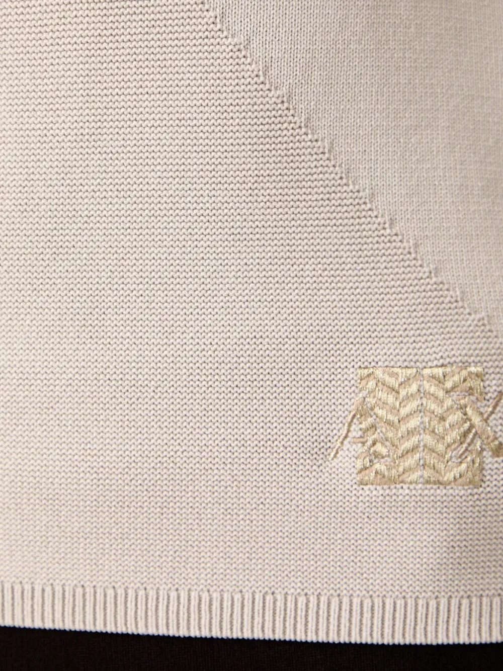 Armani Exchange logo-patch ribbed-panel sweater Beige