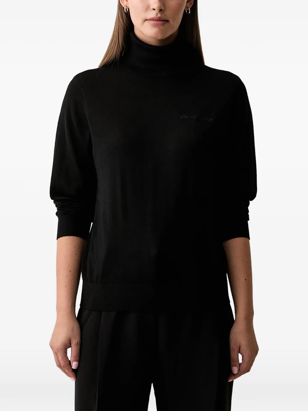 Armani Exchange roll-neck sweater - Schwarz