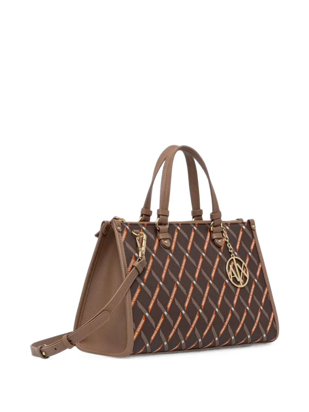 Armani Exchange Shopper met logoprint Bruin